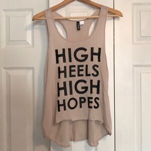 H&M Cream Tank Top with Black Text